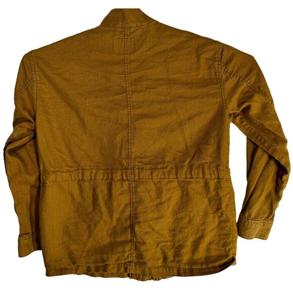 Old Navy Jacket Women Size S Brown Linen Blend Utility Minimalist Preppy Casual - Picture 4 of 9